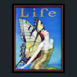 Art Deco Woman Butterfly Poster<br><div class="desc">Art Deko-kvinnlig fjäril med färgstark vingar.</div>