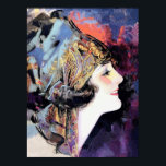 Art Deco Woman i Scarf Poster<br><div class="desc">Den här vackra bilden skapades från ett originalomslag för "Photoplay"-magasin,  reparerades och redigerades och alla textreferenser togs bort. (Upphovsrätt)</div>