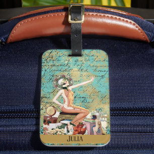 Art Deco Woman Personlig Bagagebricka