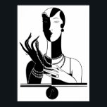 Art Deco Woman Poster<br><div class="desc">Fredliga drömmar har inspirerande presenter som du kan hitta på t-shirts, iPhone, iPad, ipod touch fodral, sleever och skinsar. Du kan också hitta våra presenter på mus mattor, kaffe koppar, poster, kanvastryck, underlägg, plattor, kuddar, flinflip flops, magneter och mycket annat. Vi har också gigantiska, trendig, chic, nautiska, chevron, monogram, personlig....</div>