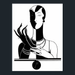 Art Deco Woman Poster<br><div class="desc">Fredliga drömmar har inspirerande presenter som du kan hitta på t-shirts, iPhone, iPad, ipod touch fodral, sleever och skinsar. Du kan också hitta våra presenter på mus mattor, kaffe koppar, poster, kanvastryck, underlägg, plattor, kuddar, flinflip flops, magneter och mycket annat. Vi har också gigantiska, trendig, chic, nautiska, chevron, monogram, personlig....</div>