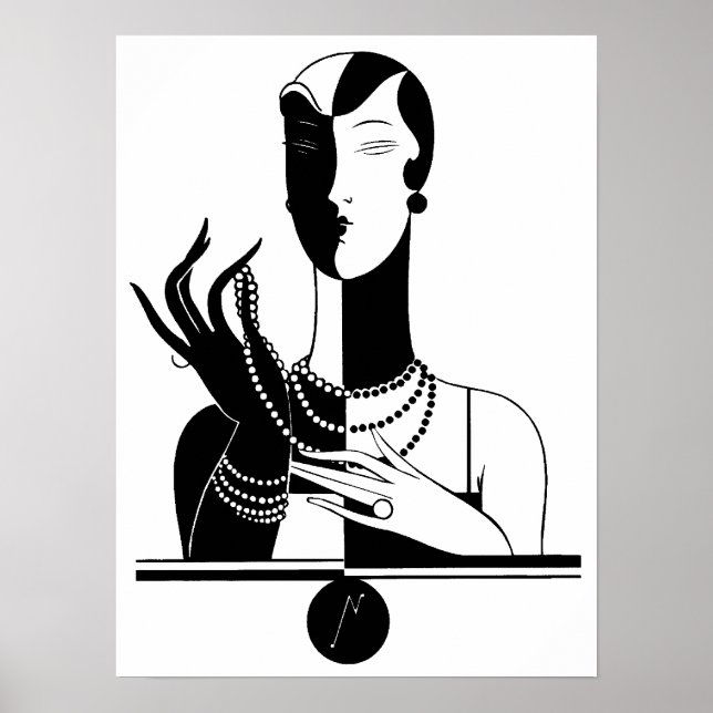 Art Deco Woman Poster (Framsidan)