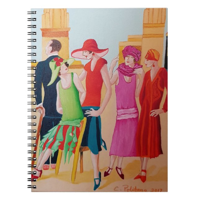 Art Deco Women Anteckningsbok (Framsidan)