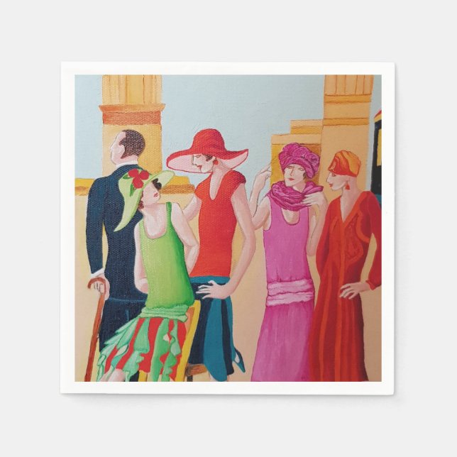 Art Deco Women Pappersservett (Framsidan)