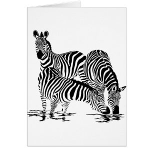 Art Deco Zebra Hälsningskort