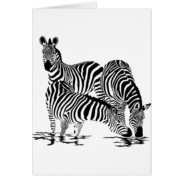 Art Deco Zebra Hälsningskort (Framsidan)