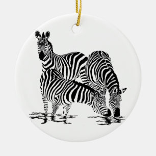 Art Deco Zebra Julgransprydnad Keramik