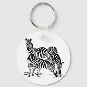 Art Deco Zebra Nyckelring
