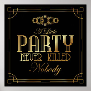 Art décoaffisch "lite ett party aldrig dödade poster