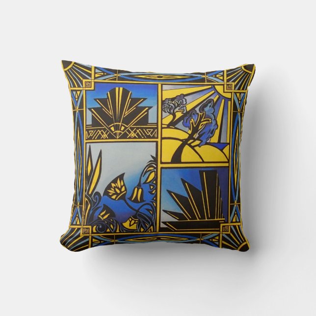 Art décoblått dämpar kudde (Framsida)