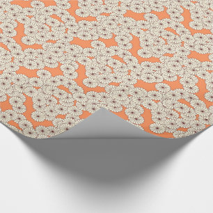 Art décoblommamönster - laga mat med grädde på presentpapper