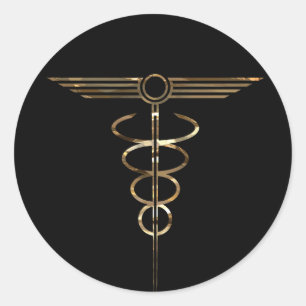 Art décoCaduceus Runt Klistermärke