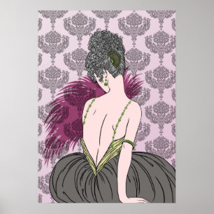 Art décodam med damast - BIANCA: Tea Time Poster