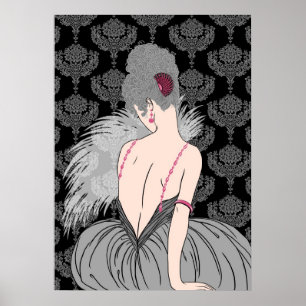 Art décodam med damast - BIANCA: Vintern grånar Poster