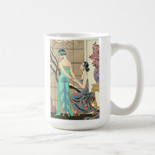 Art décodamer vid fönstermuggen kaffemugg