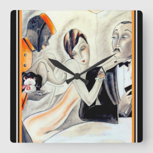 Art décodesignen tar tid på vid dodoen fyrkantig klocka