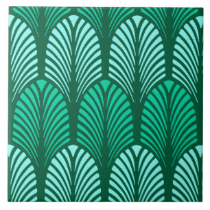 Art décofjädermönster, turkos och Aqua Kakelplatta
