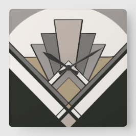 Art décofläkten belägger med tegel tar tid på fyrkantig klocka