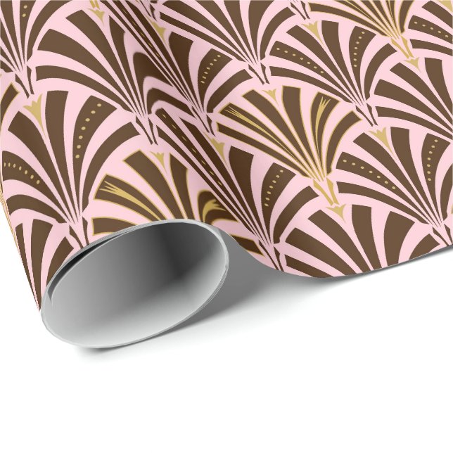 Art décofläktmönster - choklad på rosor presentpapper (Rullad Hörn)