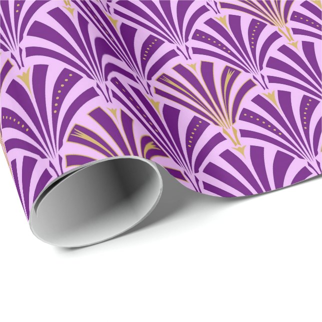 Art décofläktmönster - lilor och orchid presentpapper (Rullad Hörn)