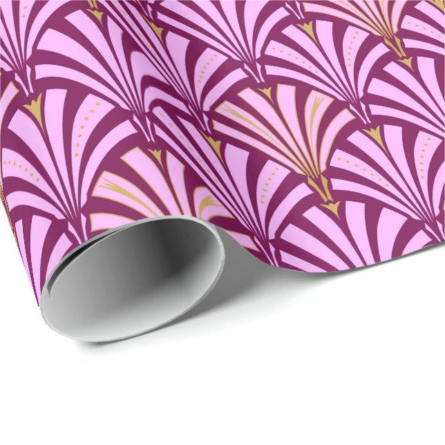 Art décofläktmönster - orchid och lilor presentpapper (Rullad Hörn)