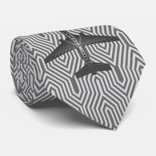 Art décoflygplan-, grafit- och silvergrått slips