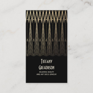 Art décoguld och svart Gatsby vintagechic Visitkort