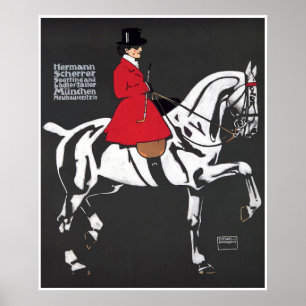 ART DÉCOHÄST och RYTTARE: Konstaffisch Poster
