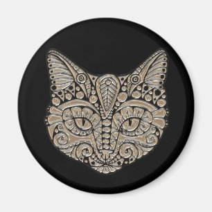 Art décokattguld och svartkatt magnet