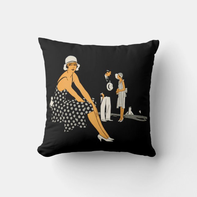 Art décokvinnan skor Polka pricker svart Kudde (Framsida)
