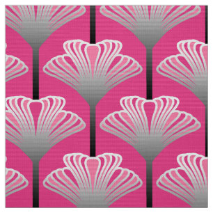 Art décolilja, Fuchsia rosor och silvergrått Tyg