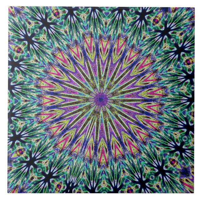 Art décoMandela belägger med tegel färgrika Kakelplatta (Framsidan)