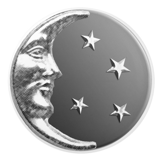 Art décomåne och stjärnor - grå färg/grått och knopp (Framsidan)