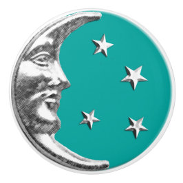 Art décomåne och stjärnor - turkos & silver knopp