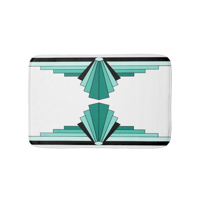 Art décomönster i gröntar badrumsmatta (Framsidan)