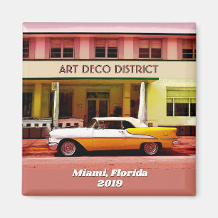 Art décoområde, Miami, Florida utan år Magnet
