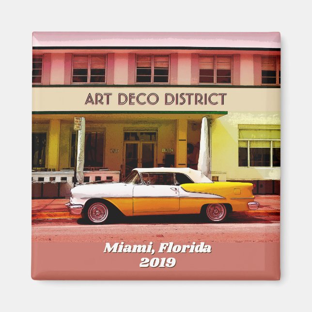 Art décoområde, Miami, Florida utan år Magnet (Framsidan)