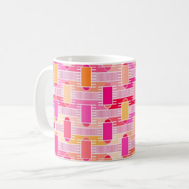 Art Decos industriella chic - rosa, persikor, guld Kaffemugg (Framsida vänster)
