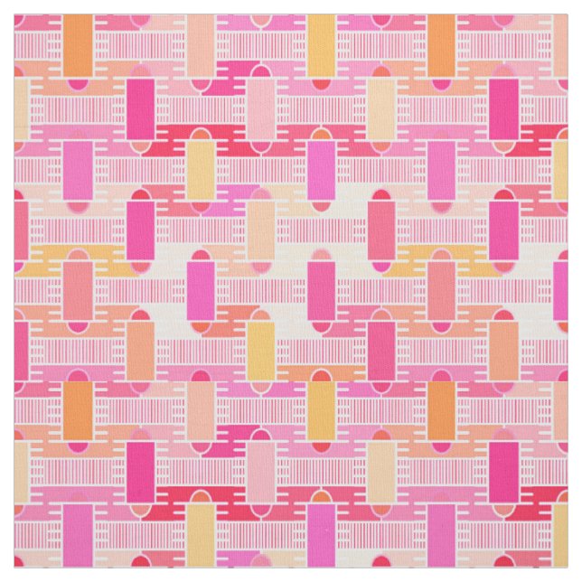 Art Decos industriella chic - rosa, persikor, guld Tyg (Provkarta)