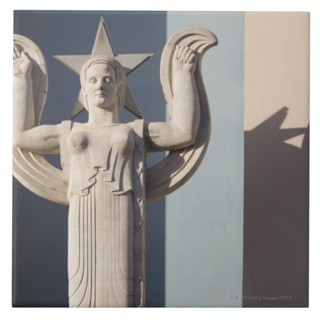 Art décoskulptur på den statliga mässan av Texas Kakelplatta (Framsidan)