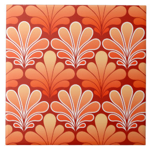 Art décosnäckamönster, Mandarinorange Kakelplatta
