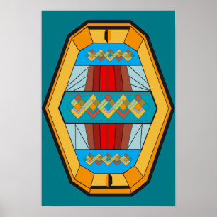 Art décostilaffisch med GemShape Poster