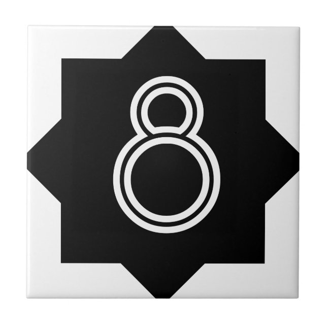 Art décostjärnan numrerar kakelplatta (Framsidan)