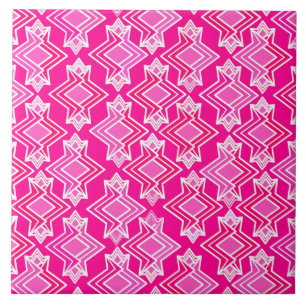 Art décotapetmönster, Fuchsia rosa Kakelplatta