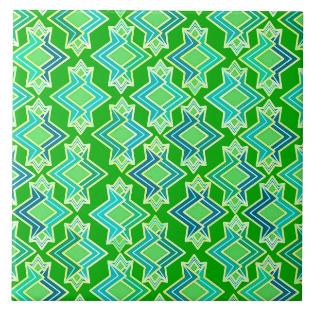 Art décotapetmönster, Jadegrönt Kakelplatta (Framsidan)