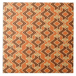 Art décotapetmönster, terrakotta/rostar kakelplatta