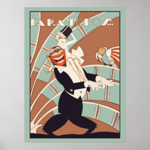 Art décotidskriften täcker kabareten poster