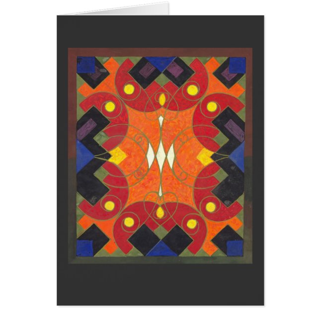 Art décotygdesign - rika vibrerande färger hälsningskort (Framsidan)