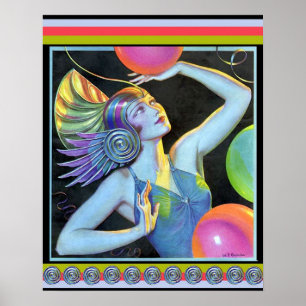 Art décovintageflicka poster