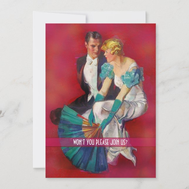 Art décovitTie och svancocktailparty Inbjudningar (Framsida)